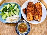 Mực nướng sate bằng nồi chiên không dầu