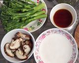 รูปขั้นตอนการทำที่ 1 ของ เบบี้บรอกโคลีราดซอสเห็ดหอม (เจ)