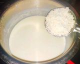 A picture of step 3 of Gobindobhog rice phirni.