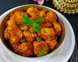 A picture of step 6 of Arbi Masala Fry.