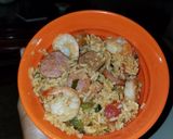 A picture of step 9 of Jambalaya.