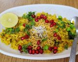 A picture of step 6 of Basanti Poha.