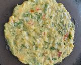 A picture of step 5 of Moong dal cabbege uttapa.