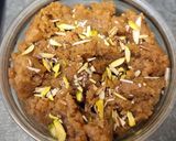 A picture of step 3 of Rajgira flour halwa / sheera.