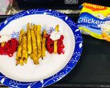 A picture of step 4 of A magical treat with Maggi and peri peri potato fries.