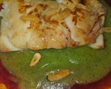 Foto del paso 6 de la receta: Bacalao skrei en salsa de naranja sanguina y puré de calabacín