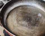 A picture of step 2 of Methi pithla jowar green garlic bhakri and thecha village style.