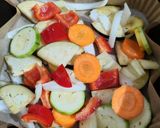 Fokhagymás-joghurtos csirkemell sült zöldségekkel recept fázis 2 fotója