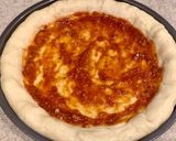A picture of step 6 of Stuffed crust chicken fajita pizza🍕🧀.