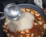 A picture of step 5 of Octopus and Jumbo Shrimp Paella.