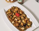 A picture of step 5 of Couscous with Eggplant and Almonds.