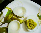 A picture of step 2 of Classic Deviled Egg/ Stuffed eggs/Russian eggs.