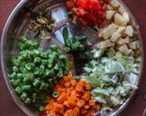 A picture of step 1 of Healthy wheat-rice pullav without onion and garlic.