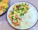 菇菇毛豆滑蛋親子丼的食譜步驟6照片