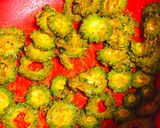 A picture of step 2 of Bitter gourd chips.