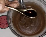 A picture of step 3 of Golden Dust Cake.....molten chocolate.