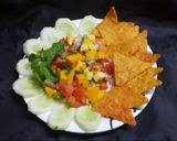 A picture of step 2 of Mango Cucumber Salsa.