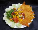 A picture of step 2 of Mango Cucumber Salsa.