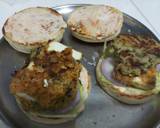 Paneer aloo double patty cheese burger recipe step 3 photo