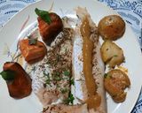 Foto del paso 7 de la receta: Filet de merluza con papines y boniato
