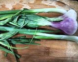 A picture of step 1 of Spring Onion Aloo sabji.