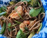 A picture of step 2 of Prawns with Watercress and Asian Pesto Udon.