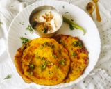 A picture of step 6 of Leftover Poha Chilla with fresh Veggies.