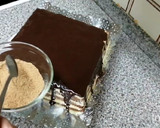 Foto del paso 7 de la receta: Tarta de galletas, chocolate y natillas/sin horno