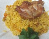 A picture of step 13 of Fried rice with fried chicken.