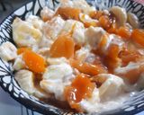 A picture of step 2 of Banana plum delight with caramel sauce.