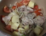A picture of step 3 of Potato Kimchi Hot and Sour Soup.