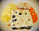 Foto del paso 15 de la receta: Lasaña de queso emmental relleno de morcilla con miel y piñones