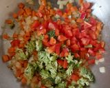 A picture of step 1 of Brown Fried Rice with Shrimp.