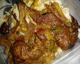 A picture of step 2 of Smothered pork steaks n gravy w/ rice.