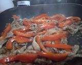 A picture of step 2 of Fajitas with Red Bell Pepper.