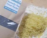 A picture of step 2 of Blue Gnocchi with Zucchini Pesto and Stracchino Cheese.