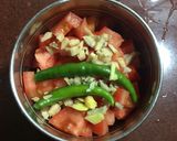 A picture of step 1 of Carrot Peas curry.