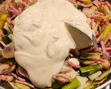 Une image de l'étape 4 de Tarte poireaux, champignons et jambon.