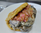Foto del paso 10 de la receta: Arepa🥙rellena de calabacines y berenjena🍆con queso crema🧀