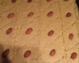 A picture of step 5 of Basbousa(semolina cake).