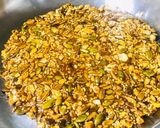 A picture of step 6 of Roasted sunflower seeds & other seeds spiced jaggery brittle.