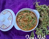 A picture of step 5 of Hyderabadi Mutton Chugur or Young Tamarind Leaves.