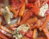 Foto del paso 4 de la receta: Pastas con verduras y pollo salteado