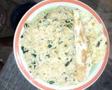 A picture of step 3 of Indomie veggies with fried egg.