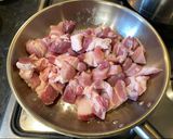A picture of step 2 of Lu Rou Fan (滷肉饭 - Taiwanese braised pork rice bowl).