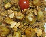 A picture of step 4 of Couscous with Eggplant and Almonds.