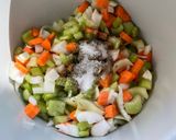 A picture of step 3 of Instant Pot Chicken Macaroni Sopas.