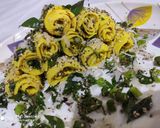 A picture of step 11 of Gujarati Khandvi.