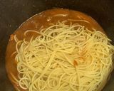 A picture of step 7 of Creamy tomato pasta / meatballs.
