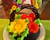 Hình bước làm 9 của món Giỏ hoa sinh nhật từ chocolate (The cake is all chocolate.)